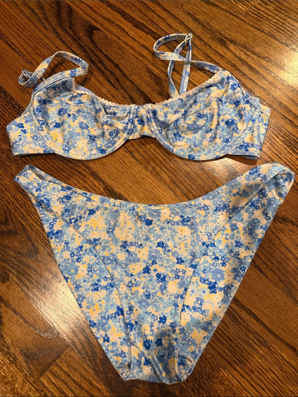 Kulani Kinis Blue and Yellow Floral bikini